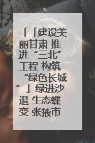 「建设美丽甘肃 推进“三北”工程 构筑“绿色长城”」绿进沙退 生态蝶变 张掖市多措并举加大防沙治沙力度