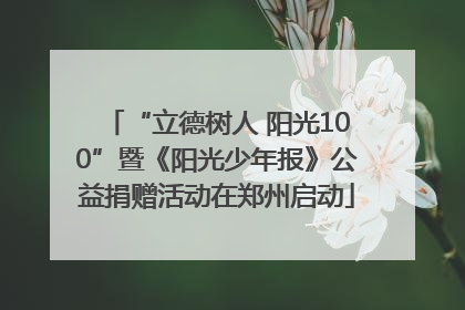 “立德树人 阳光100”暨《阳光少年报》公益捐赠活动在郑州启动