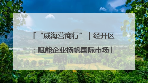 “威海营商行”｜经开区：赋能企业扬帆国际市场