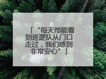 “每天都能看到巡逻队从门口走过，我们感到非常安心”