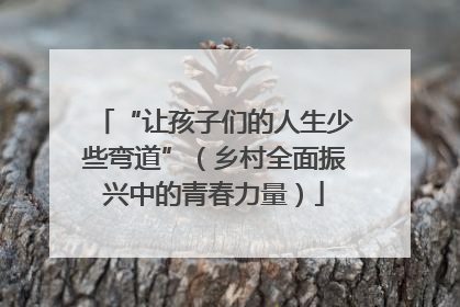 “让孩子们的人生少些弯道”（乡村全面振兴中的青春力量）