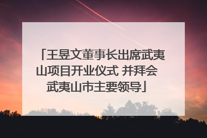 王昱文董事长出席武夷山项目开业仪式 并拜会武夷山市主要领导