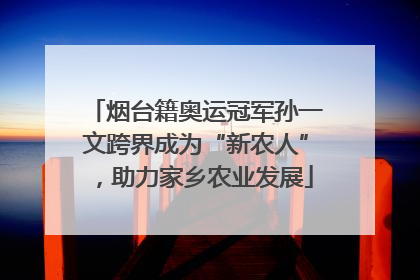 烟台籍奥运冠军孙一文跨界成为“新农人”，助力家乡农业发展