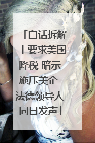 白话拆解丨要求美国降税 暗示施压美企 法德领导人同日发声