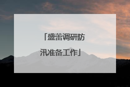 盛蕾调研防汛准备工作