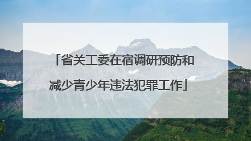 省关工委在宿调研预防和减少青少年违法犯罪工作