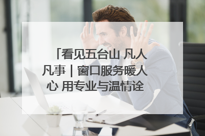 看见五台山 凡人凡事｜窗口服务暖人心 用专业与温情诠释责任担当