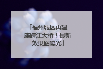 福州城区再建一座跨江大桥！最新效果图曝光