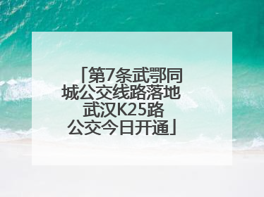 第7条武鄂同城公交线路落地 武汉K25路公交今日开通