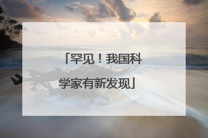 罕见！我国科学家有新发现