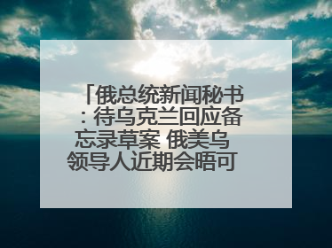 俄总统新闻秘书：待乌克兰回应备忘录草案 俄美乌领导人近期会晤可能性小