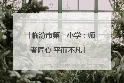 临汾市第一小学：师者匠心 平而不凡