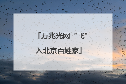 万兆光网“飞”入北京百姓家