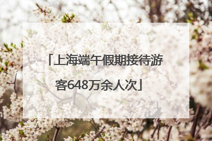 上海端午假期接待游客648万余人次