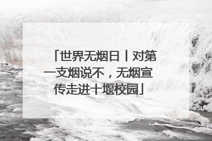 世界无烟日丨对第一支烟说不，无烟宣传走进十堰校园