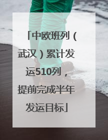 中欧班列（武汉）累计发运510列，提前完成半年发运目标