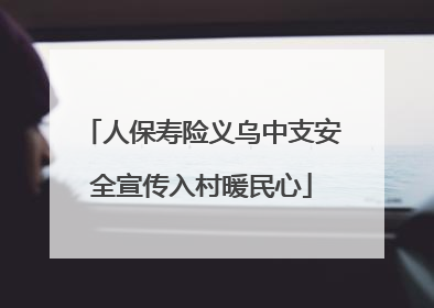 人保寿险义乌中支安全宣传入村暖民心