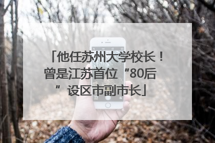 他任苏州大学校长！曾是江苏首位“80后”设区市副市长