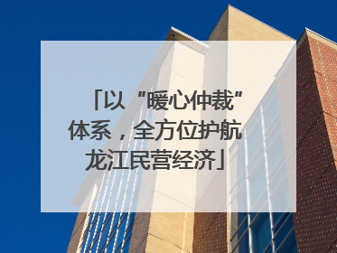 以“暖心仲裁”体系，全方位护航龙江民营经济
