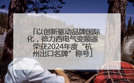 以创新驱动品牌国际化，德力西电气变频器荣获2024年度“杭州出口名牌”称号