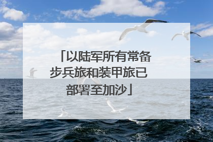 以陆军所有常备步兵旅和装甲旅已部署至加沙