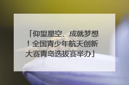 仰望星空、成就梦想!全国青少年航天创新大赛青岛选拔赛举办