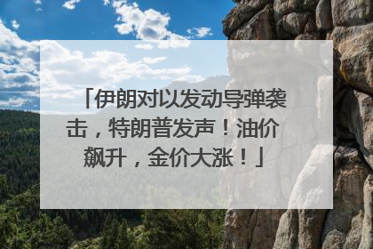 伊朗对以发动导弹袭击，特朗普发声！油价飙升，金价大涨！