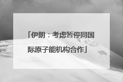 伊朗：考虑暂停同国际原子能机构合作