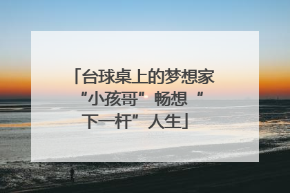 台球桌上的梦想家 “小孩哥”畅想“下一杆”人生