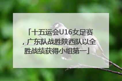 十五运会U16女足赛，广东队战胜陕西队以全胜战绩获得小组第一