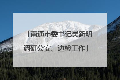 南通市委书记吴新明调研公安、边检工作