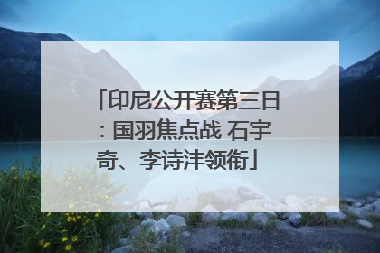 印尼公开赛第三日：国羽焦点战 石宇奇、李诗沣领衔