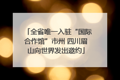 全省唯一入驻“国际合作馆”市州 四川眉山向世界发出邀约