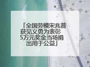 全国劳模宋兆普获见义勇为表彰 5万元奖金当场捐出用于公益