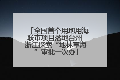 全国首个用地用海联审项目落地台州 浙江探索“地林草海”审批一次办