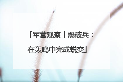 军营观察丨爆破兵：在轰鸣中完成蜕变