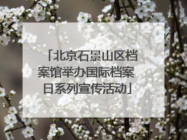 北京石景山区档案馆举办国际档案日系列宣传活动