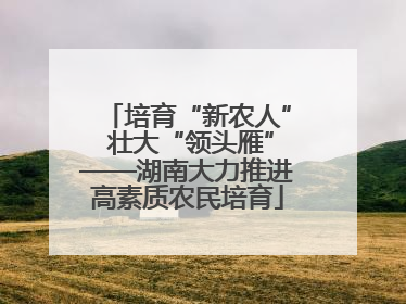 培育“新农人” 壮大“领头雁”——湖南大力推进高素质农民培育