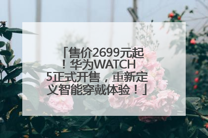 售价2699元起！华为WATCH 5正式开售，重新定义智能穿戴体验！