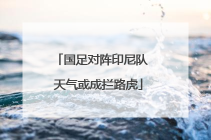 国足对阵印尼队 天气或成拦路虎