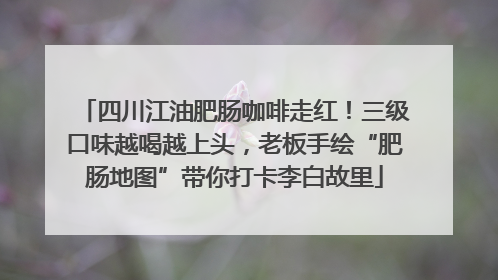 四川江油肥肠咖啡走红！三级口味越喝越上头，老板手绘“肥肠地图”带你打卡李白故里