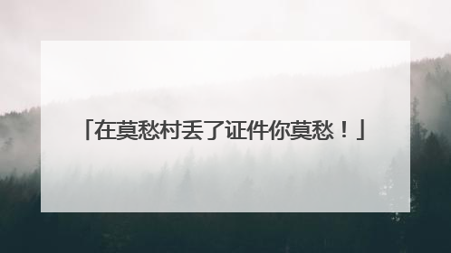 在莫愁村丢了证件你莫愁！