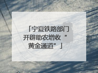宁夏铁路部门开辟助农增收“黄金通道”