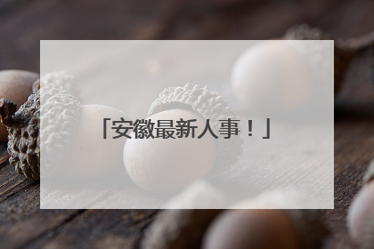 安徽最新人事！