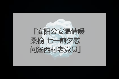 安阳公安温情暖桑榆 七一前夕慰问汤西村老党员