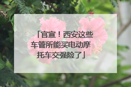 官宣！西安这些车管所能买电动摩托车交强险了