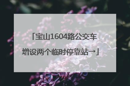 宝山1604路公交车增设两个临时停靠站→