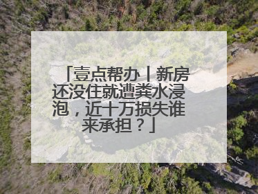 壹点帮办丨新房还没住就遭粪水浸泡，近十万损失谁来承担？