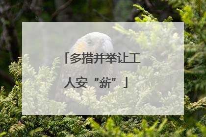 多措并举让工人安“薪”