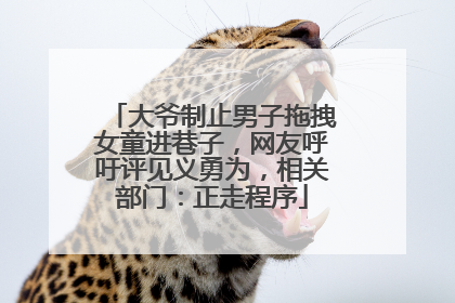 大爷制止男子拖拽女童进巷子，网友呼吁评见义勇为，相关部门：正走程序